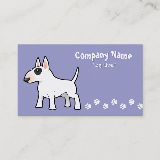 Tarjeta De Visita Dibujo animado bull terrier (Anverso)
