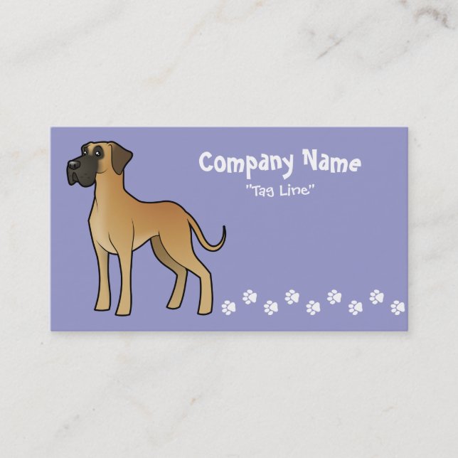 Tarjeta De Visita Dibujo animado great dane (Anverso)