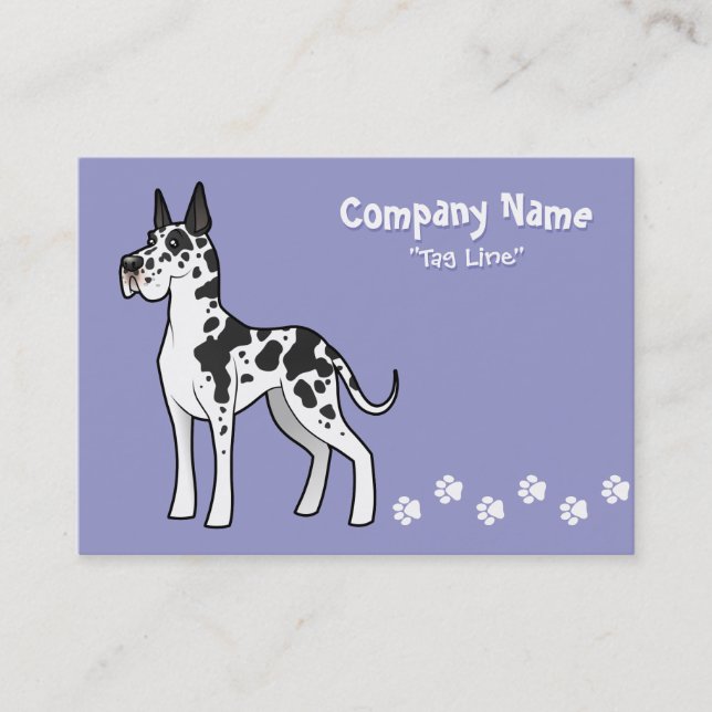Tarjeta De Visita Dibujo animado great dane (Anverso)