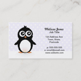 Tarjeta De Visita Dibujo animado lindo del pingüino