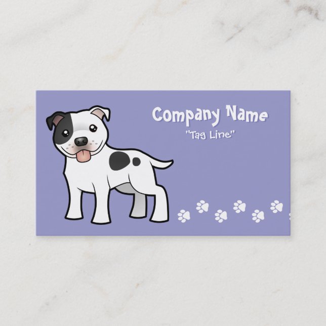 Tarjeta De Visita Dibujo animado Staffordshire bull terrier (Anverso)