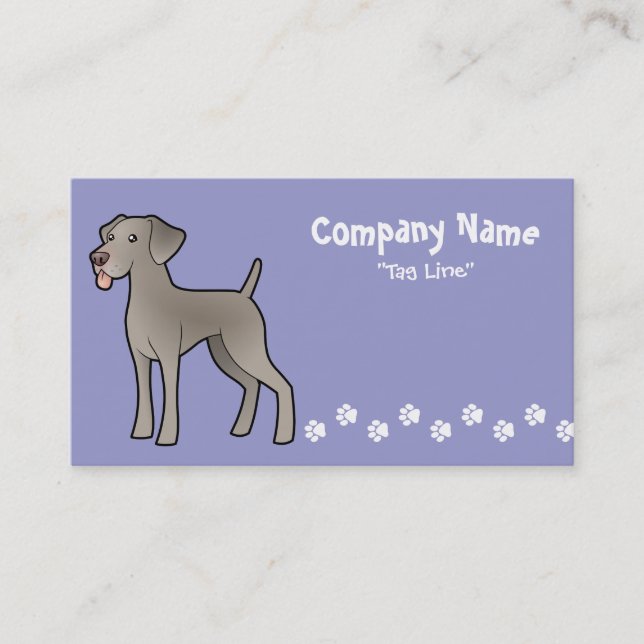 Tarjeta De Visita Dibujo animado Weimaraner (Anverso)