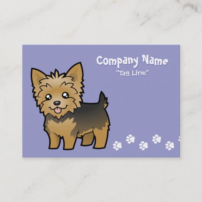 Tarjeta De Visita Dibujo animado Yorkshire Terrier (pelo corto (Anverso)