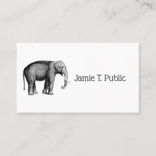 Tarjeta De Visita Dibujo Antiguo de Elefante