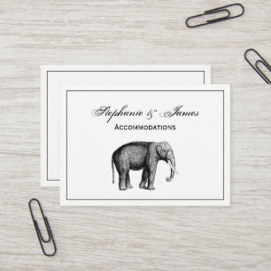 Tarjeta De Visita Dibujo Antiguo de Elefante