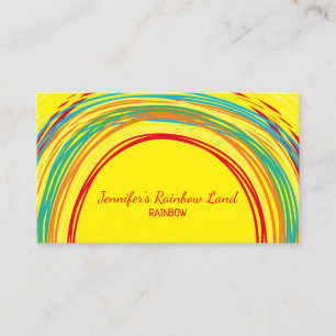 Tarjeta De Visita Dibujo De Arcoíris De Niños Boceto Amarillo