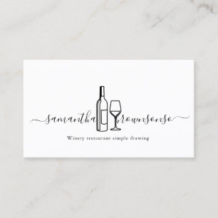 Tarjeta De Visita dibujo de arte de línea simple de restaurante de b