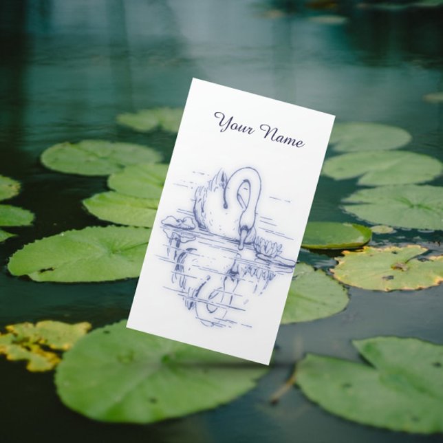 Tarjeta De Visita Dibujo de cosecha - Reflexión de cisnes - (Subido por el creador)