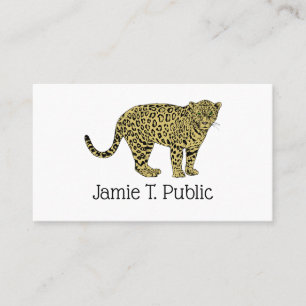 Tarjeta De Visita Dibujo de gato manchado de leopardo guepardo vinta