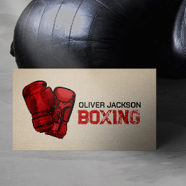 Tarjeta De Visita Dibujo de guantes de entrenador de boxeo