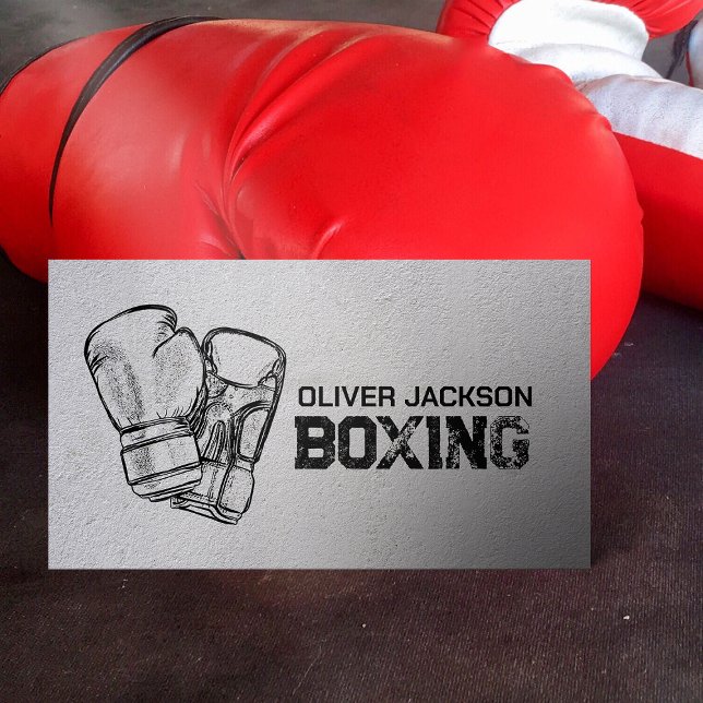 Tarjeta De Visita Dibujo de guantes de entrenador de boxeo (Subido por el creador)