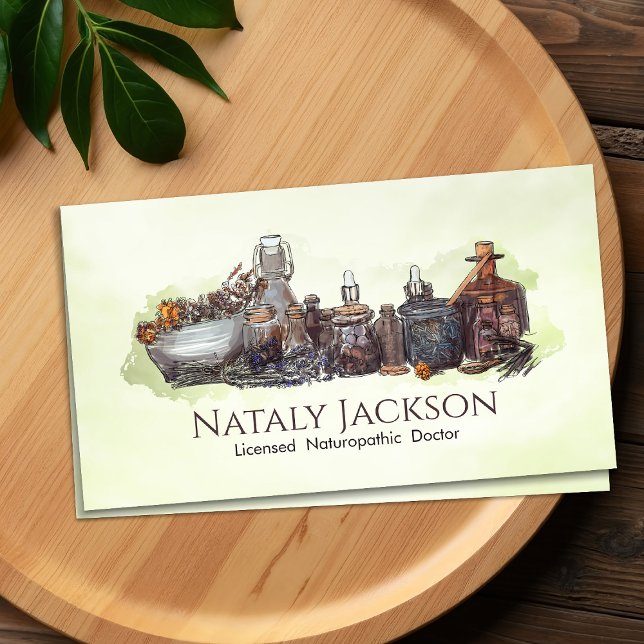 Tarjeta De Visita Dibujo de hierbas y cuentos (Subido por el creador)