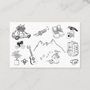 Tarjeta De Visita Dibujo de línea de boda de aventura