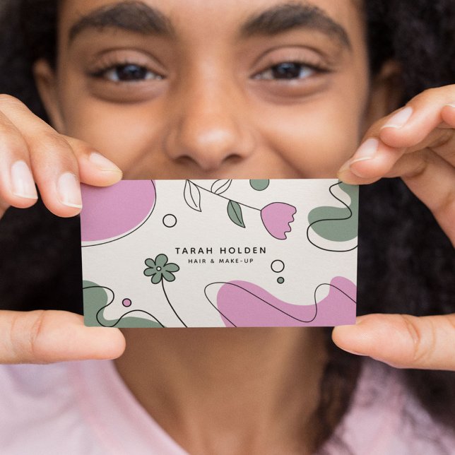 Tarjeta De Visita Dibujo de líneas abstractas modernas (Subido por el creador)