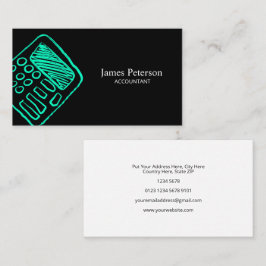 Tarjeta De Visita Dibujo de mano de calculador | Negro