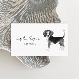 Tarjeta De Visita Dibujo de perro Beagle en blanco y negro minimalis