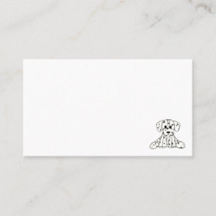 Tarjeta De Visita Dibujo de perro de peluche dálmata contorno simple