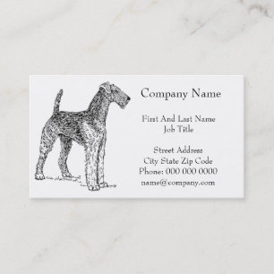 Tarjeta De Visita Dibujo de Perro Elegante de Airedale Terrier