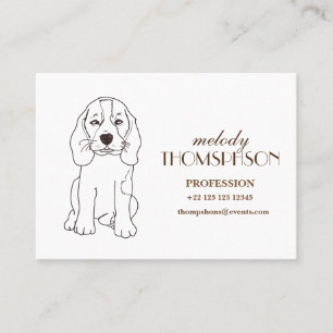 Tarjeta De Visita Dibujo de perro lineal lindo personalizado