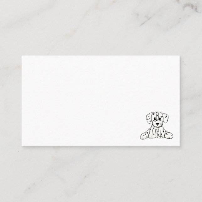 Tarjeta De Visita Dibujo de perros rellenos dálmatas esquema simple  (Anverso)