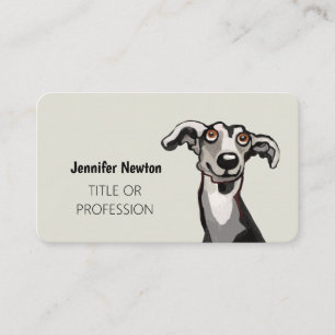 Tarjeta De Visita Dibujo de Podenco y Galgo en blanco y negro y gris