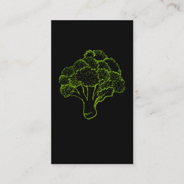Tarjeta De Visita Dibujo de Verduras Retro Broccoli (Anverso)