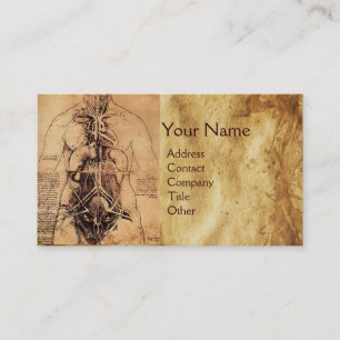 Tarjeta De Visita Dibujo del pergamino marrón antiguo de Torso de mu
