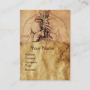 Tarjeta De Visita Dibujo del pergamino marrón antiguo de Torso de mu