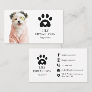 Tarjeta De Visita Dibujo divertido y lindo de un peluquero de perros