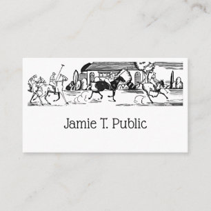 Tarjeta De Visita Dibujo estilizado vintage de partido de polo #3 Ne
