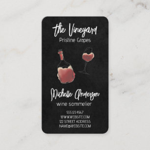 Tarjeta De Visita Dibujos de botellas de vino artísticas   Restauran