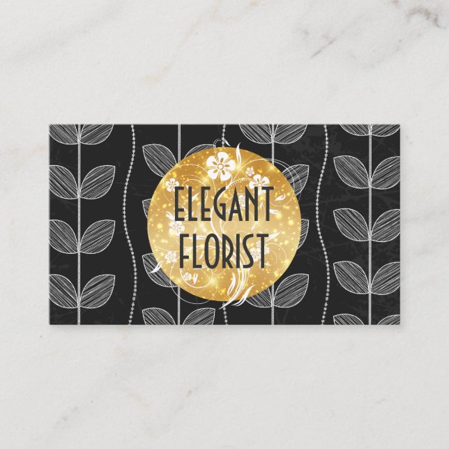 Tarjeta De Visita Dibujos de flores de tiza (Anverso)