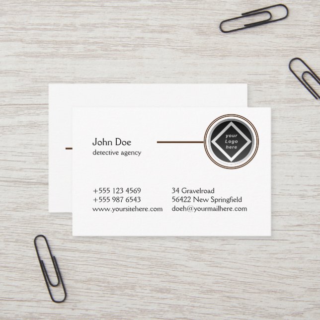 Tarjeta De Visita Die professionelle Visitenkarte für Detekteien (Anverso/Reverso In Situ)