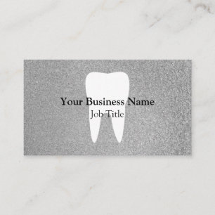 Tarjeta De Visita Diente de plata moderno personalizado del dentista