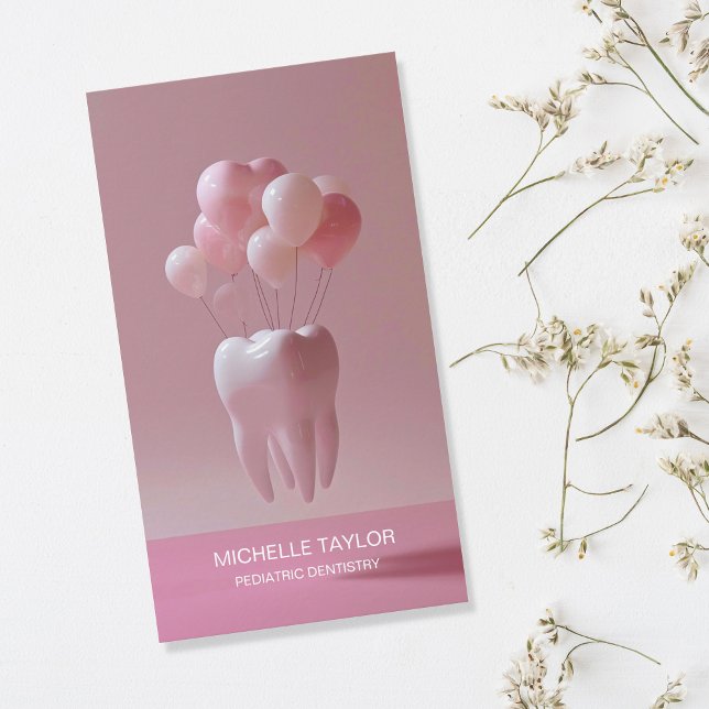 Tarjeta De Visita Diente Dentista Infantil Cute Rosa (Subido por el creador)