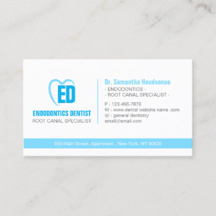 Tarjeta De Visita Dientes Azules Marca Formal Moderna Dentista