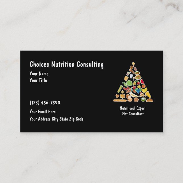 Tarjeta De Visita Dieta y nutrición Businesscards (Anverso)