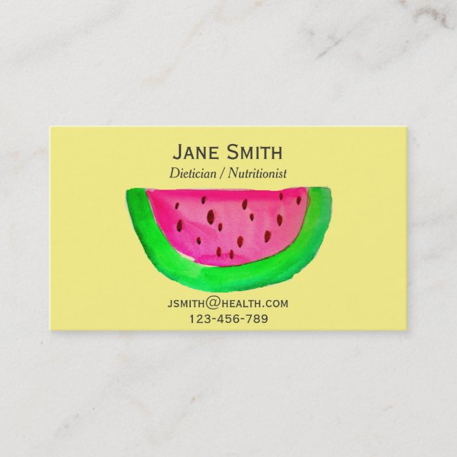 Tarjeta De Visita Dietista Nutricionista freelance Health Fruth (Anverso)