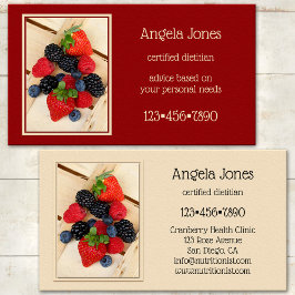 Tarjeta de visita dietista profesional nutricionis