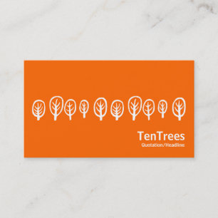 Tarjeta De Visita Diez árboles - Blanco sobre Naranja