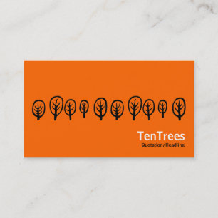 Tarjeta De Visita Diez árboles - Blanco y negro sobre Naranja