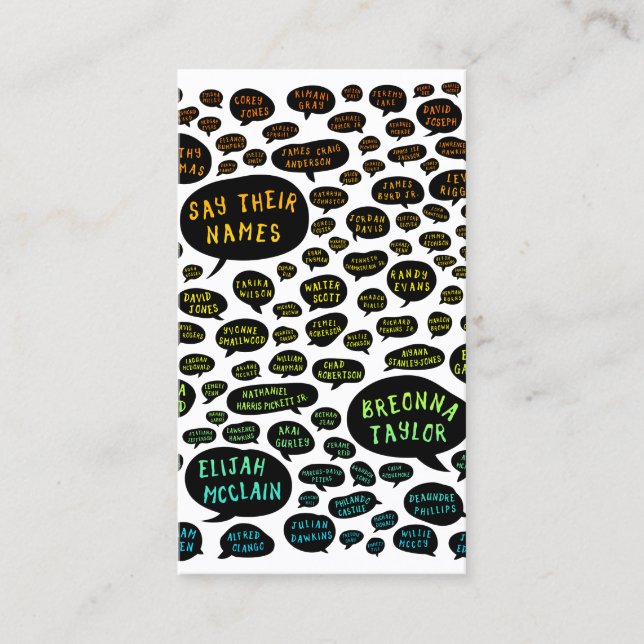 Tarjeta De Visita digan sus nombres arcoiris (Anverso)