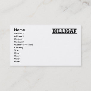 Tarjeta De Visita DILLIGAF - Grosero divertido "hace yo mira como