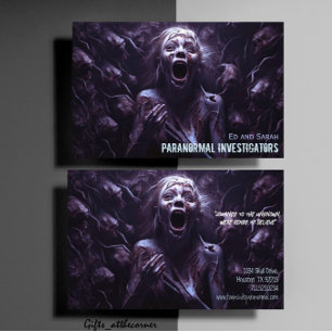 Tarjeta De Visita Dimensión fantasma de los investigadores paranorma