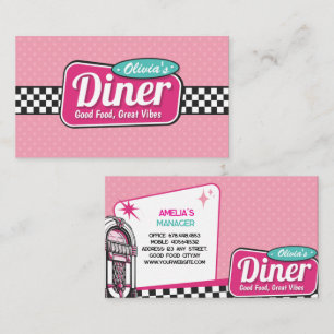 Tarjeta De Visita Diner Retro 50s Buena Comida Grandes Vibraciones