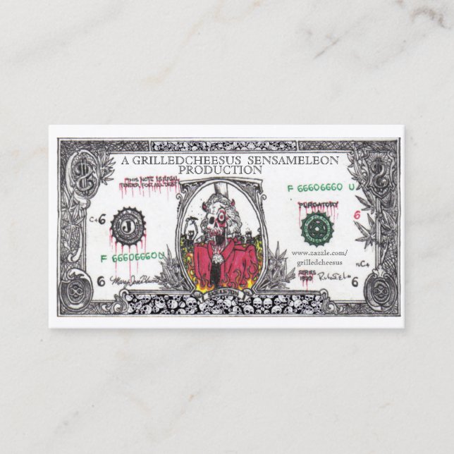 Tarjeta De Visita Dinero la raíz de todo el mal (Anverso)