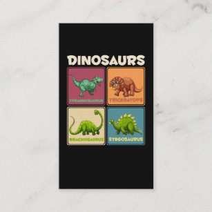 Tarjeta De Visita Dinosaur Stegosarus T-rex Triceratops Dino