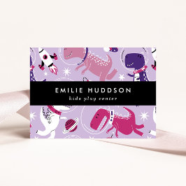 Tarjeta De Visita Dinosaurios espaciales, Centro de juegos para niño