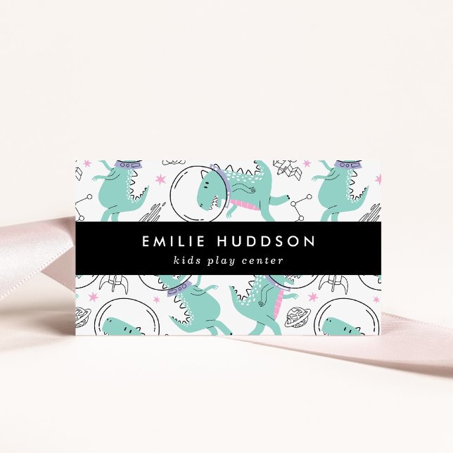 Tarjeta De Visita Dinosaurios espaciales, Centro de juegos para niño (Subido por el creador)