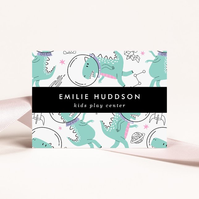 Tarjeta De Visita Dinosaurios espaciales, Centro de juegos para niño (Subido por el creador)